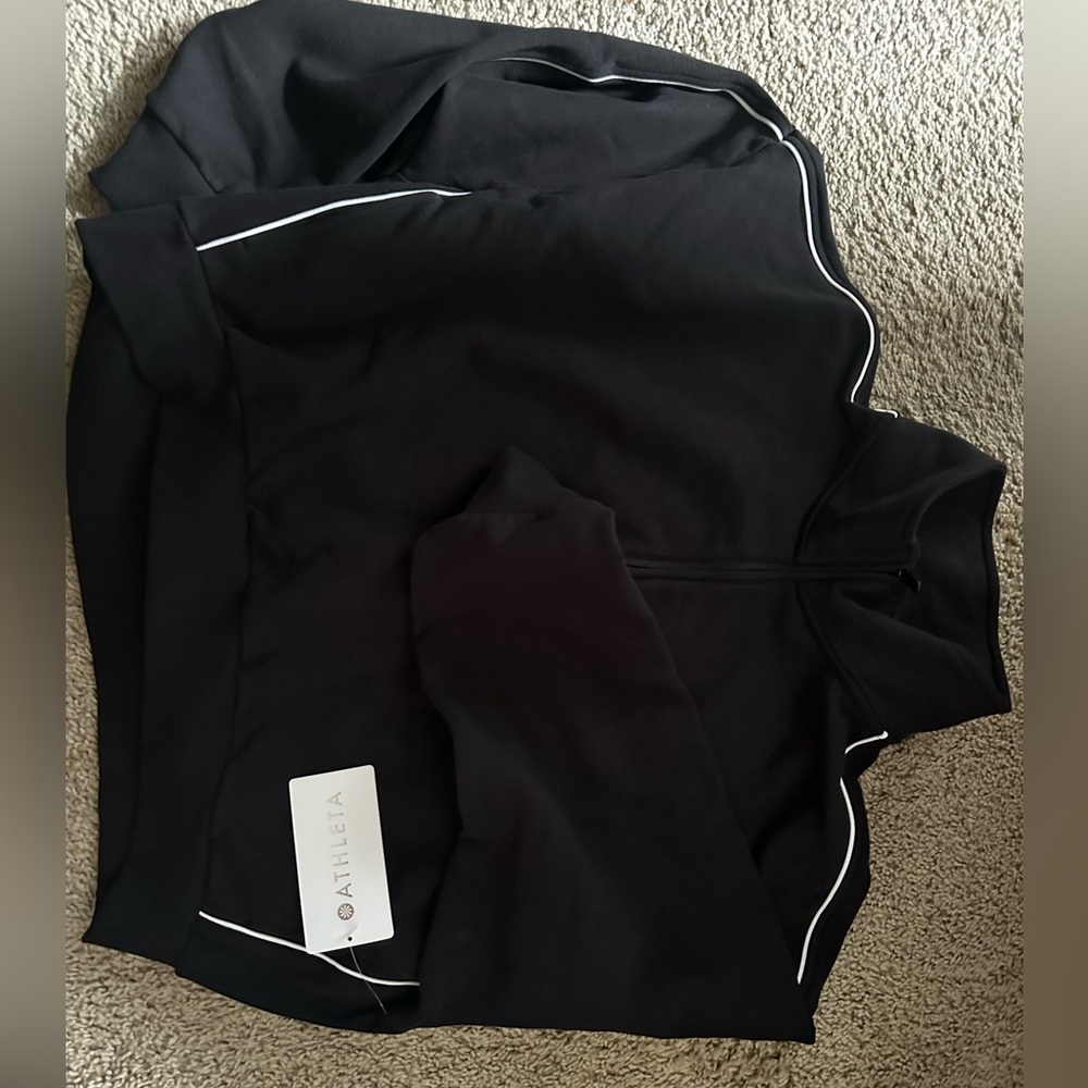 Athleta Black Jacket with White Accents